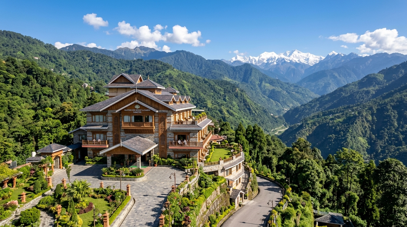 Hotel Exterior & Mountain View